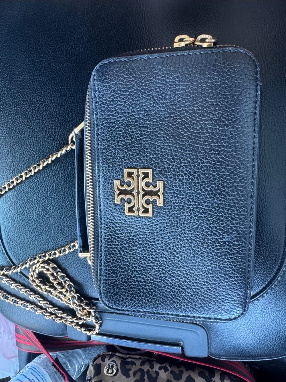 Tory Burch Black Pebbled Leather Crossbody